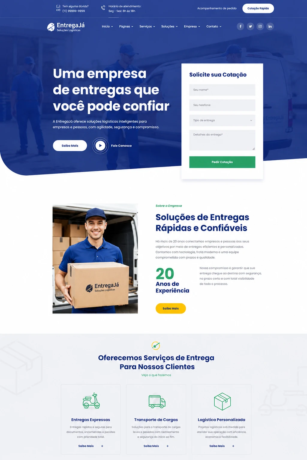 Modelo de site 9 criado pela Grupo CPro