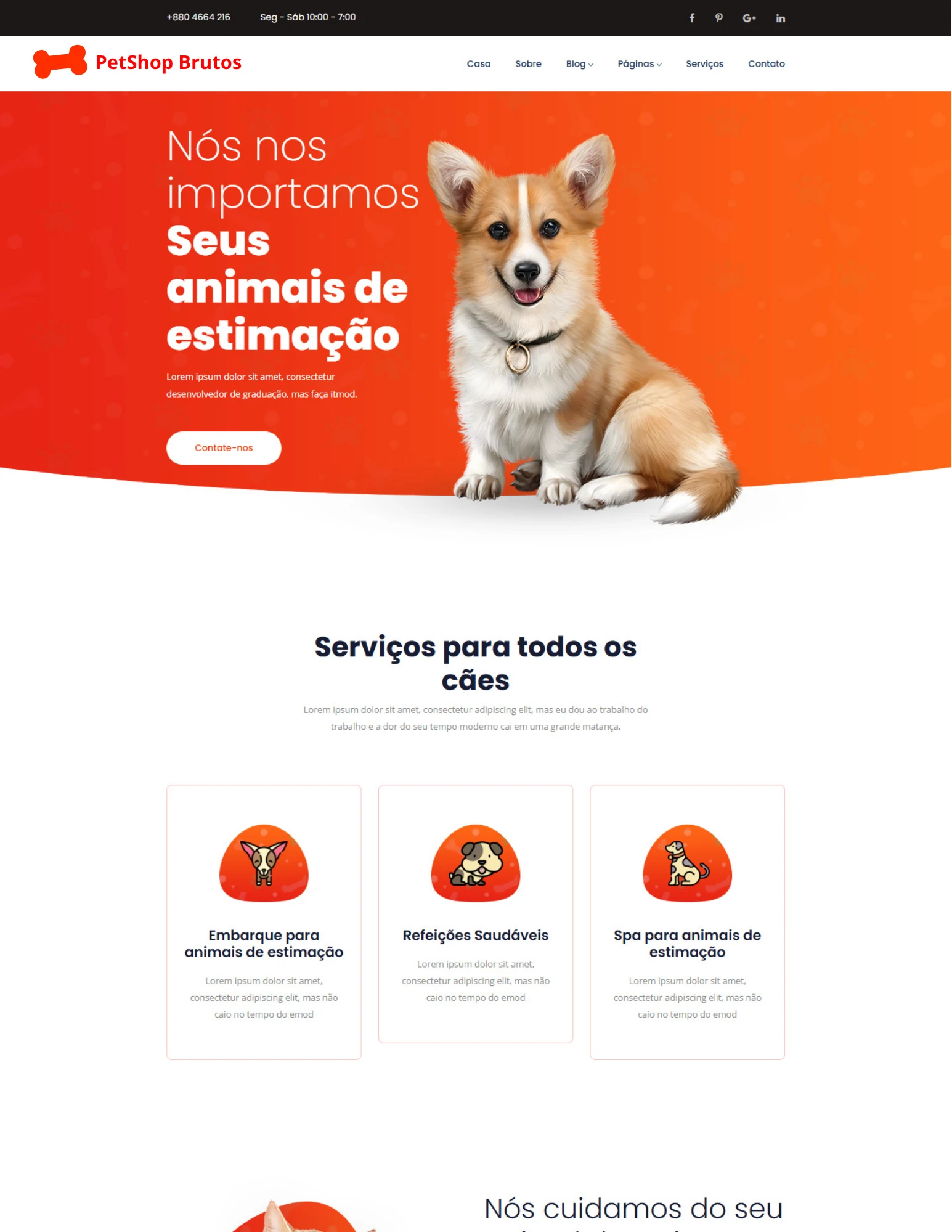 Modelo de site 18 criado pela Grupo CPro